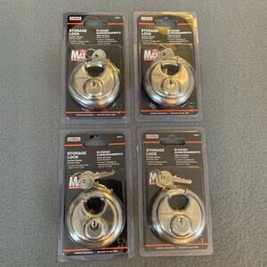 4 Qty- Uhaul Storage Disc Padlock 2-3/4" Stainless Steel Maximum Security Lock